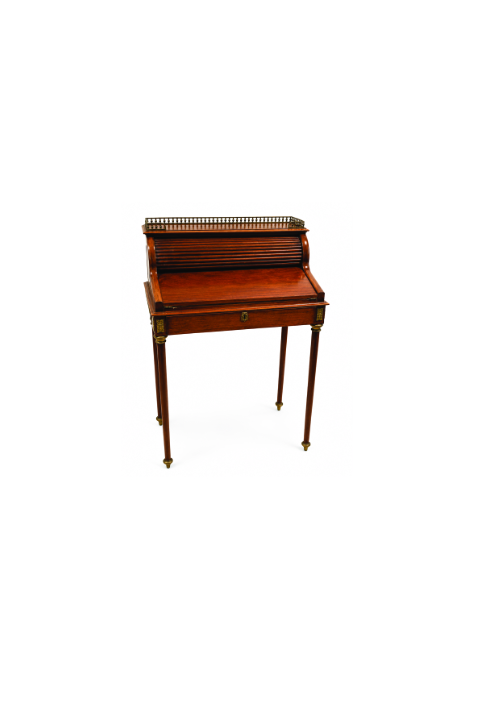 BUREAU A CYLINDRE en acajou et placage d’acajou...