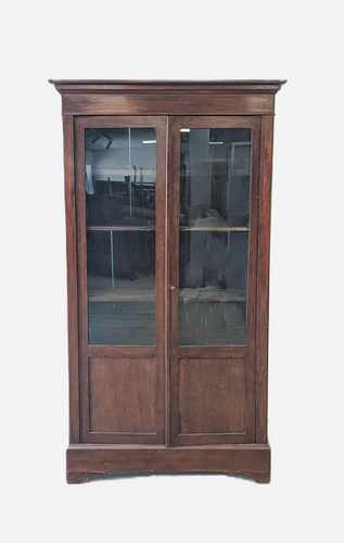 VITRINE rectangulaire en placage d'acajou...