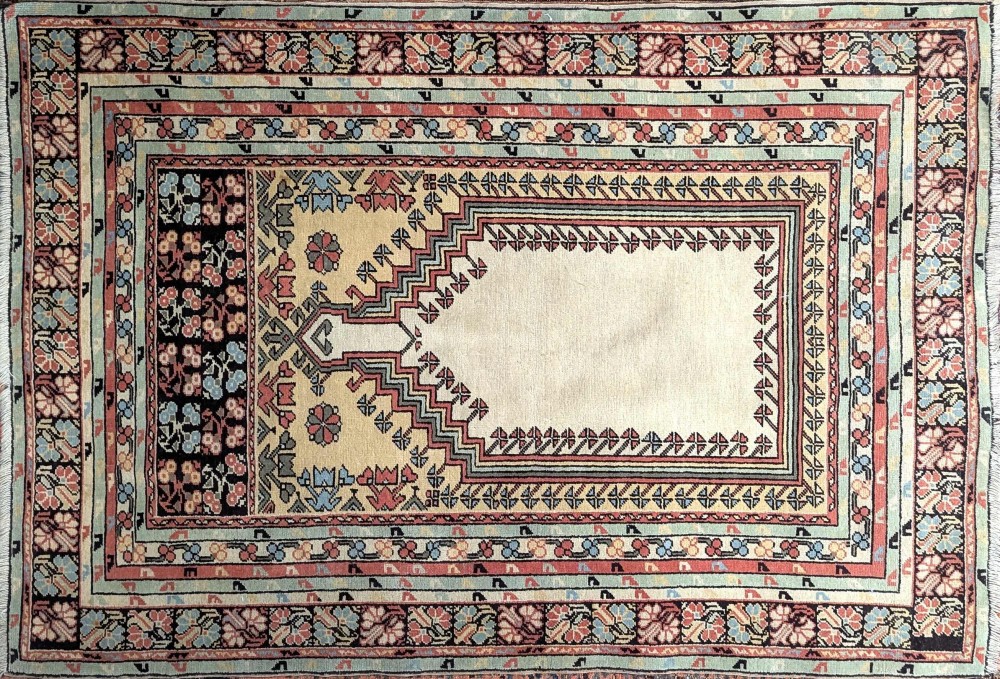 TAPIS rectangulaire en laine polychrome à...
