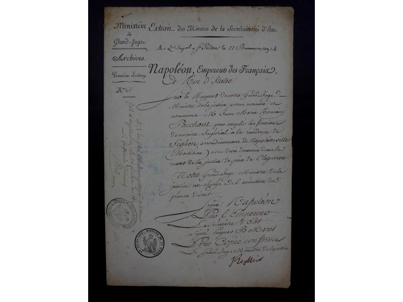 DOCUMENT HISTORIQUE du"22 Brumaire an 14,...