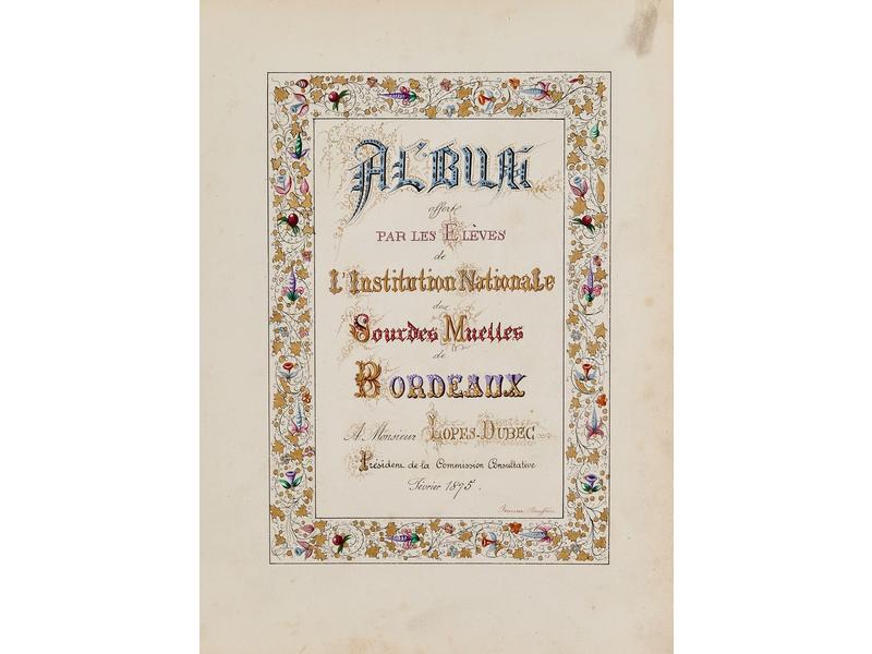 Album offert par les élèves de l'Institution...