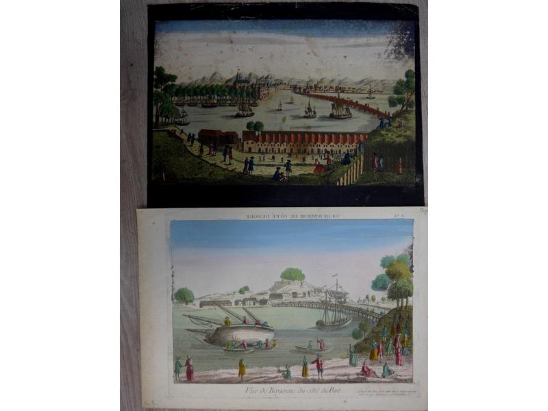 DEUX VUES D'OPTIQUE gravées et réhaussées...