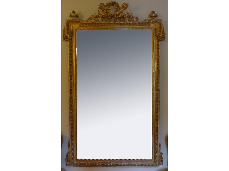 MIROIR de cheminée rectangulaire biseauté...