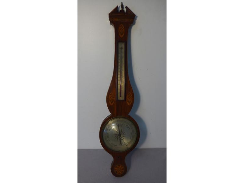 THERMOMETRE-BAROMETRE de forme violonée,...