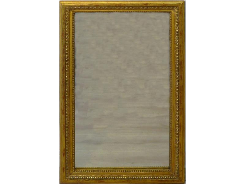 MIROIR rectangulaire en bois et stuc doré...