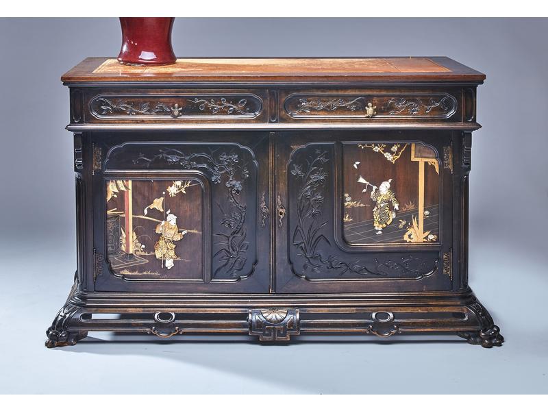 BUREAU rectangulaire en bois teinté mouluré...