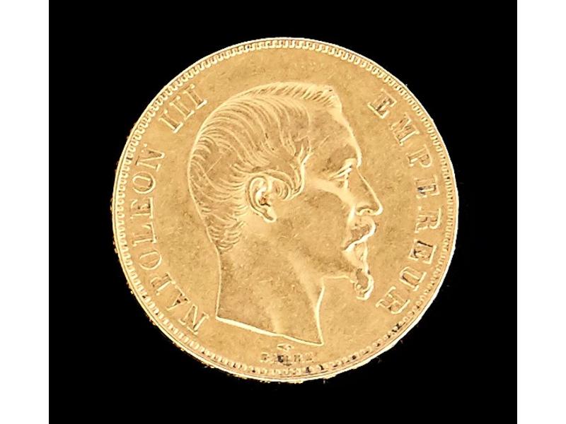 FRANCE - 50 frs or Napolon III tête nue 1858...