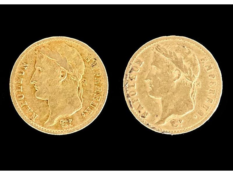 FRANCE - 2 pièces de 20 frs or Napoléon Ier...