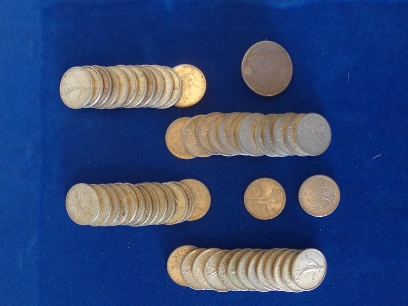 FRANCE - 54 pièces de 5 Frs argent, Semeuse...