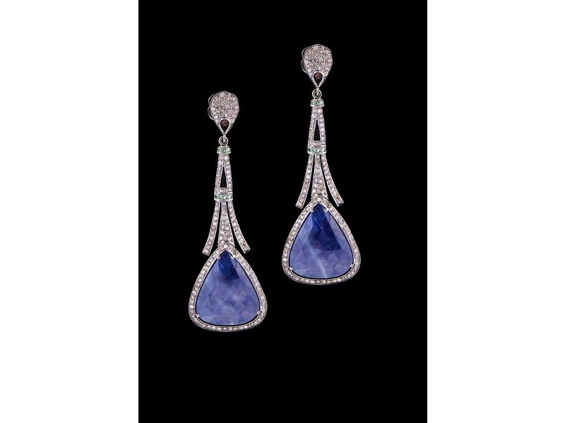 PENDANTS D'OREILLES en argent (585) articulés...