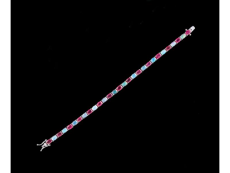 BRACELET ligne en argent (925) serti de petits...