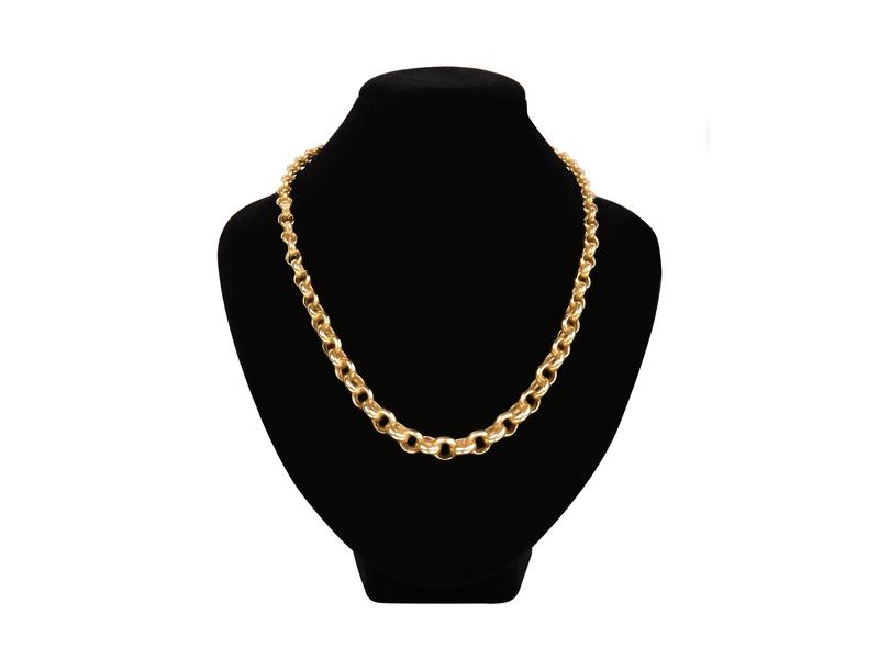 COLLIER en or jaune (750) à mailles circulaires...