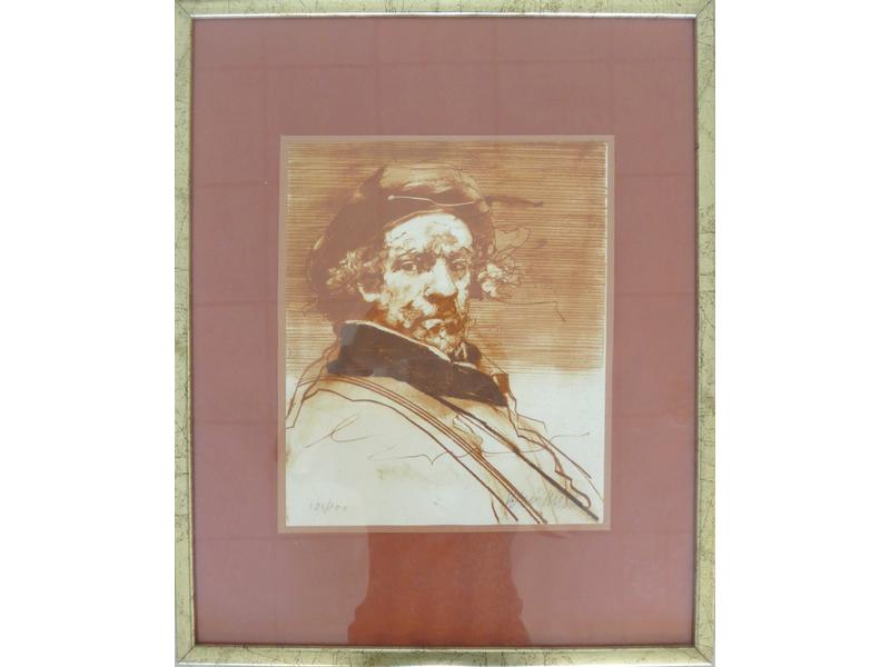 Claude WEISBUCH (1927-2014)
Portrait de Rembrandt.
Lithographie...
