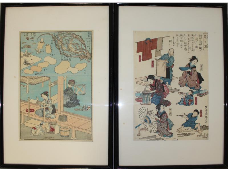 DEUX ESTAMPES JAPONAISES représentant des...