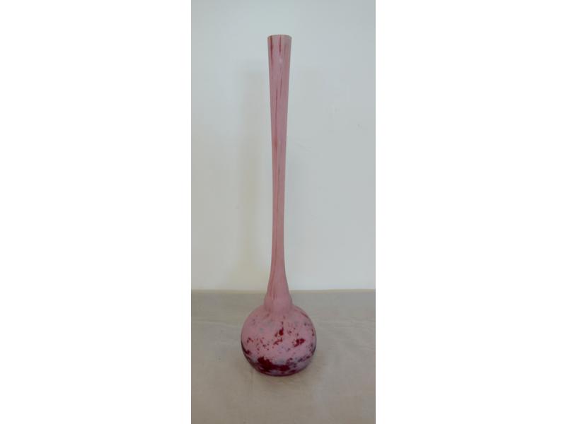VASE soliflore à haut col en pâte de verre...
