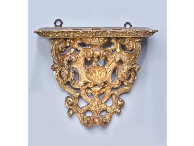 *CONSOLE D'APPLIQUE en bois sculpté ajouré...