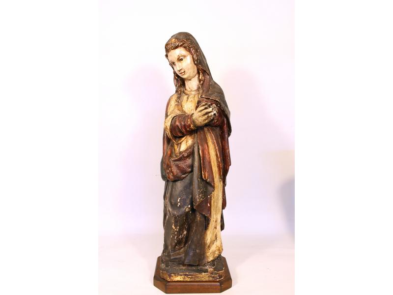 *VIERGE EN PRIERE en bois sculpté polych...
