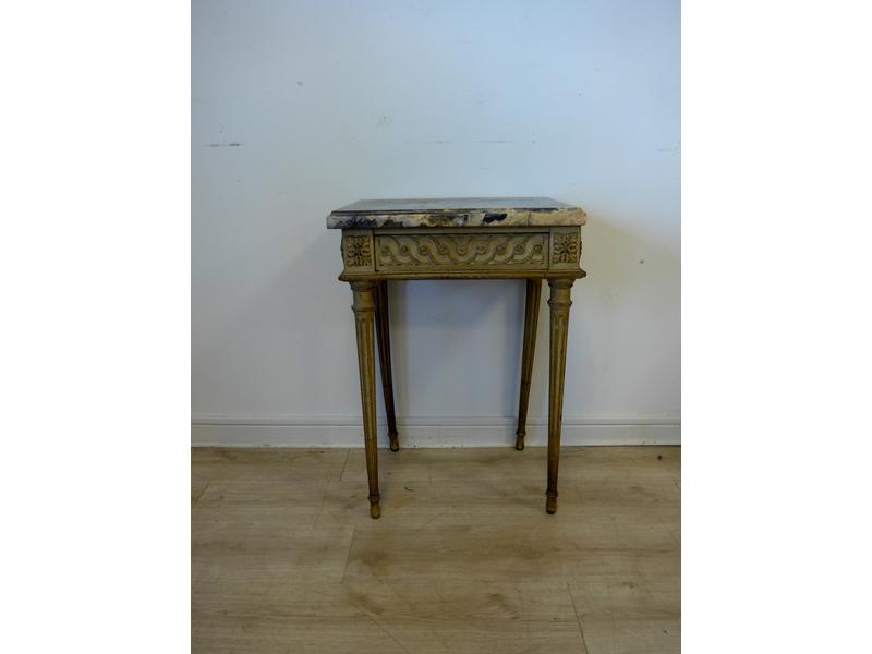 PETITE TABLE CONSOLE en bois laqué gris à...