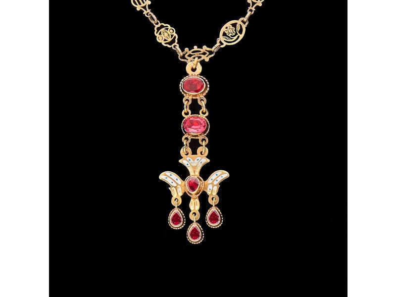 CROIX DE SAINT-ESPRIT en or jaune (750) émaillée...