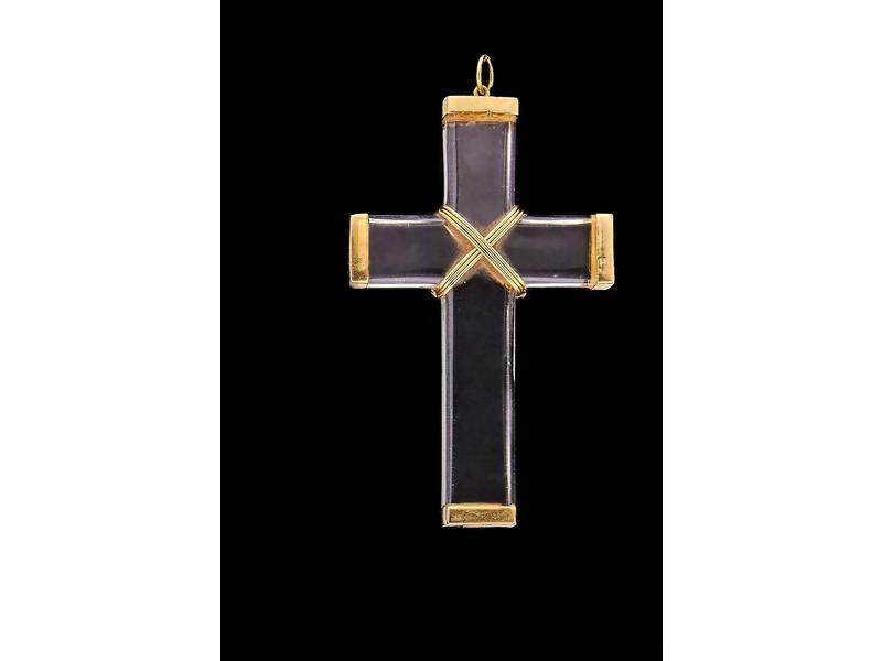 PENDENTIF CROIX en cristal, monture or (...