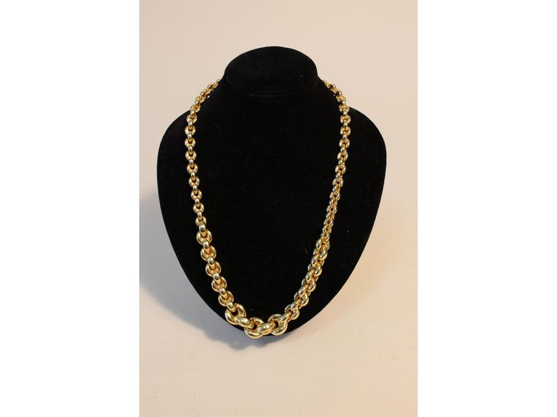 COLLIER en or jaune (750) à mailles rondes...