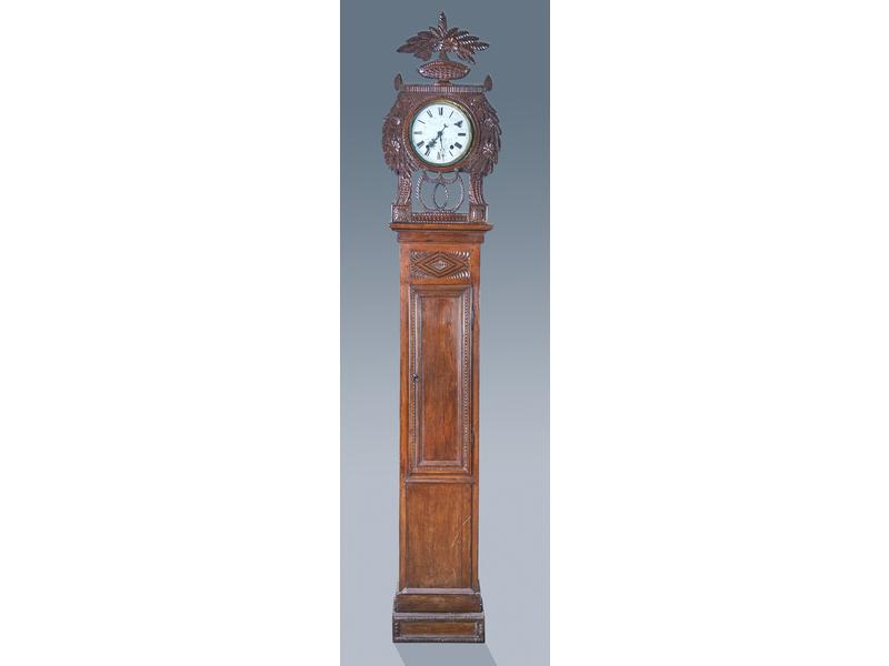 HORLOGE DE PARQUET rectangulaire en acajou...
