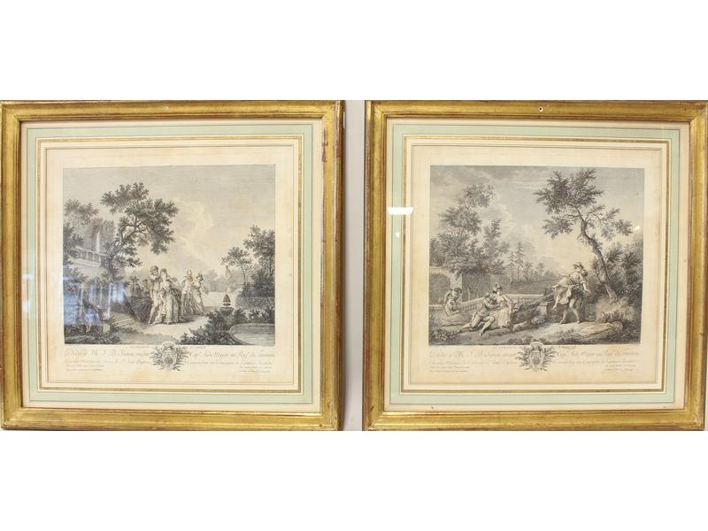 PAIRE DE GRAVURES en noir, gravée par de...