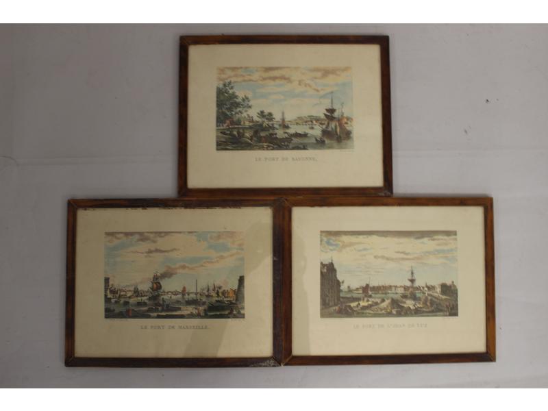 TROIS LITHOGRAPHIES en couleurs, Le Port...