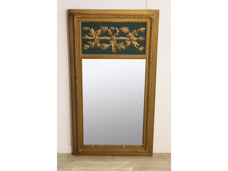 TRUMEAU avec miroir biseauté dans un cadre...