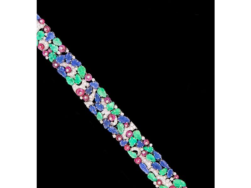 BRACELET "tutti fruti" en or gris (750) serti...