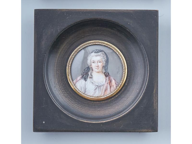 MINIATURE ronde sur ivoire représentant le...