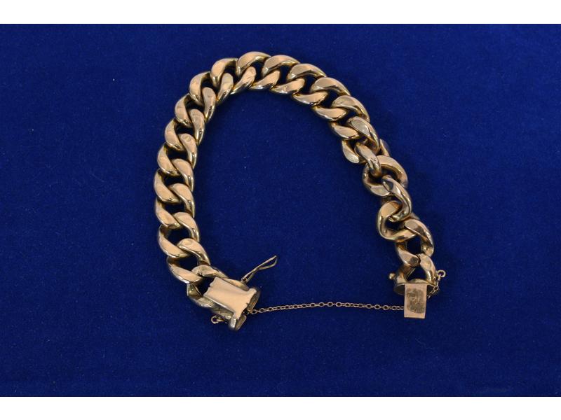 BRACELET gourmette en or jaune (750).