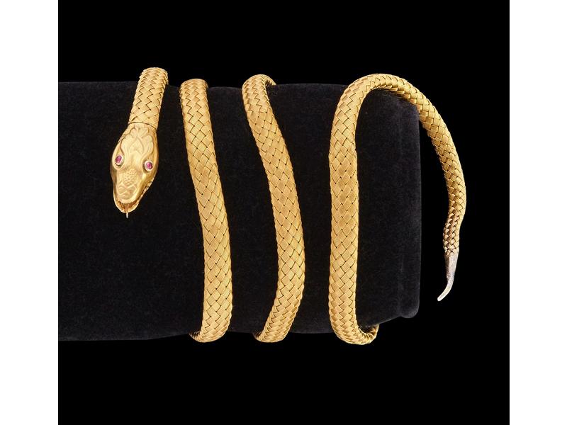 BRACELET spirale en or jaune (750) tressé...
