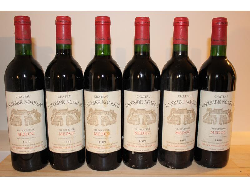 6 Blles CH. LACOMBE NOAILLAC, Médoc, 1989....