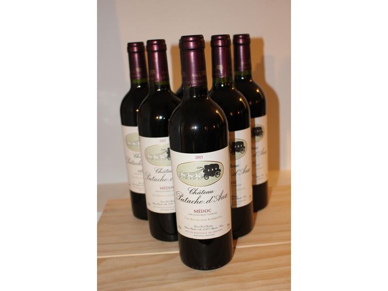 6 Blles CH. PATACHE D'AUX, Médoc CBS, 2005,...