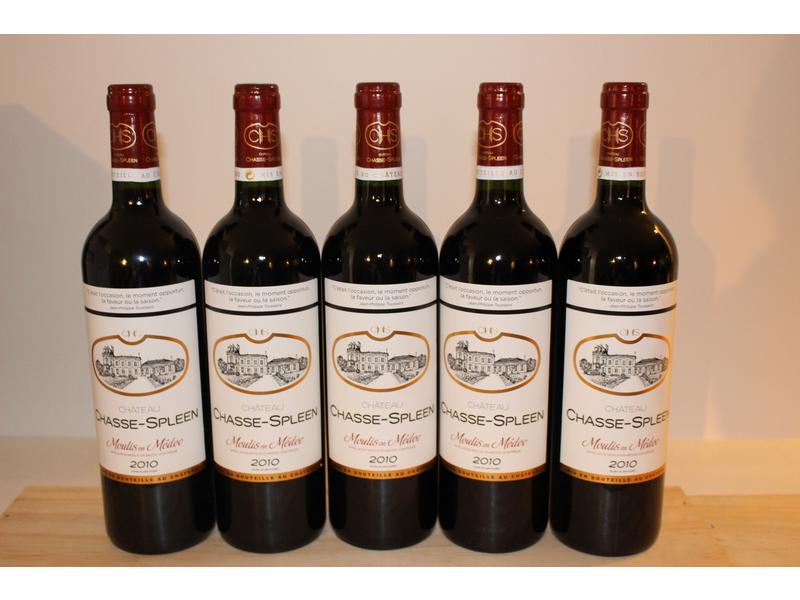 5 Blles CH. CHASSE SPLEEN, Moulis, 2010,...