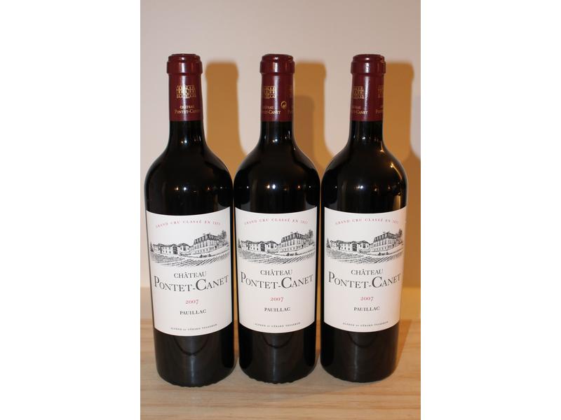 3 Blles CH. PONTET CANET, Pauillac GCC, 2007,...