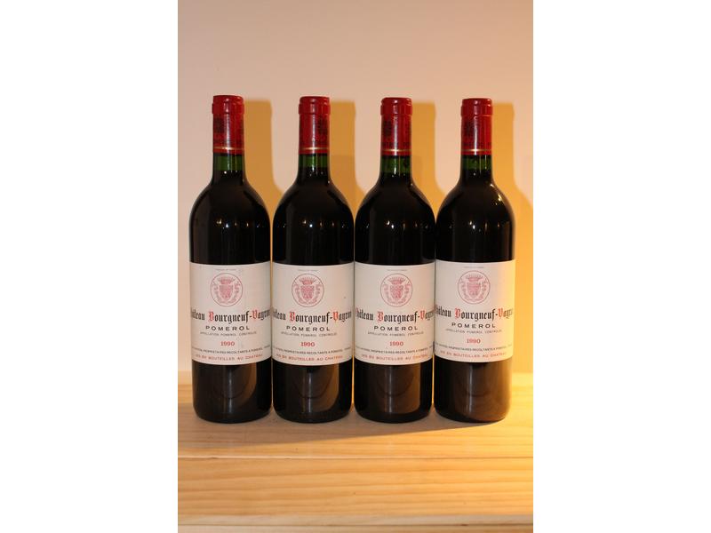 4 Blles CH. BOURGNEUF VAYRON, Pomerol, 1990,...