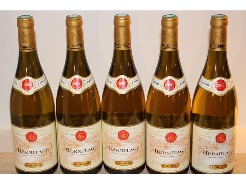 5 Blles HERMITAGE, blanc, mise E. Guigal,...