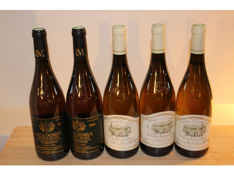 Lot de 5 Blles, Rhône, Blanc, comprenant...