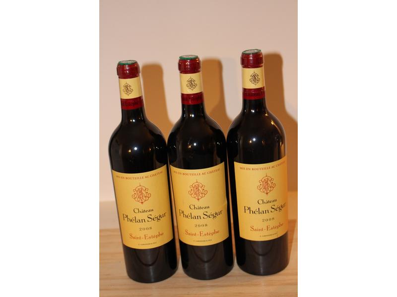 3 Blles CH. PHELAN SEGUR, St Estèphe, 2008,...