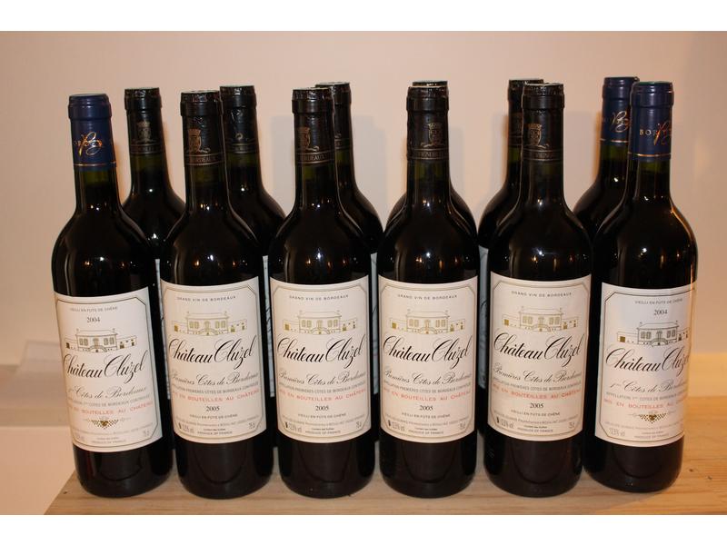 12 Blles CH. CLUZEL, 1ère Côtes de Bx, Rouge,...