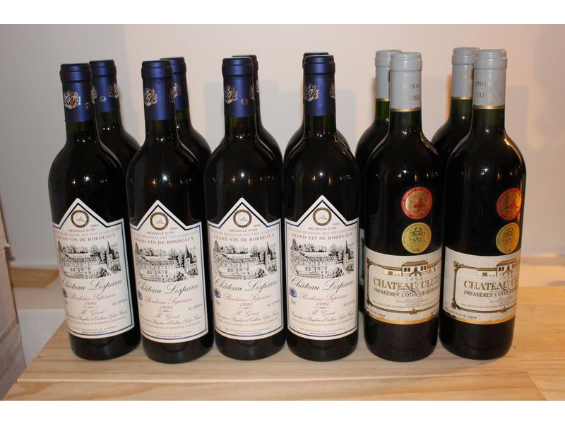 Lot de 12 Bordeaux, Rouge, comprenant:
-8...