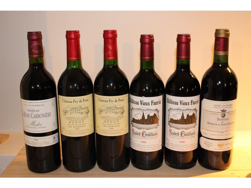 Lot de 6 Blles, Bordeaux, Rouge comprenant:
-...