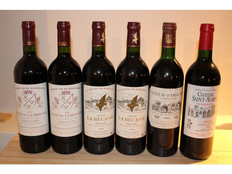 Lot de 6 Blles, Bordeaux, Rouge, comprenant:
-...