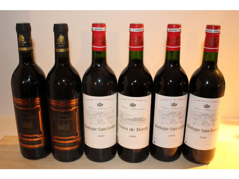 Lot de 6 Blles, Bordeaux, Rouge comprenant:
-...