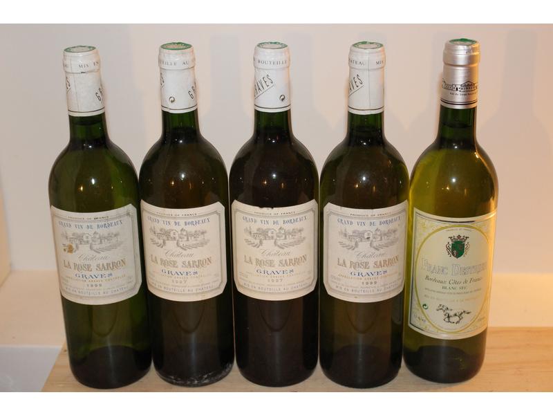 Lot de 5 Blles, Bordeaux, Blanc, comprenant:
-...
