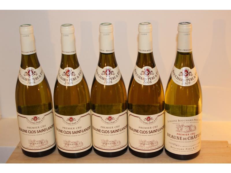Lot de 5 Blles (blanc) mise Bouchard Bourgogne,...