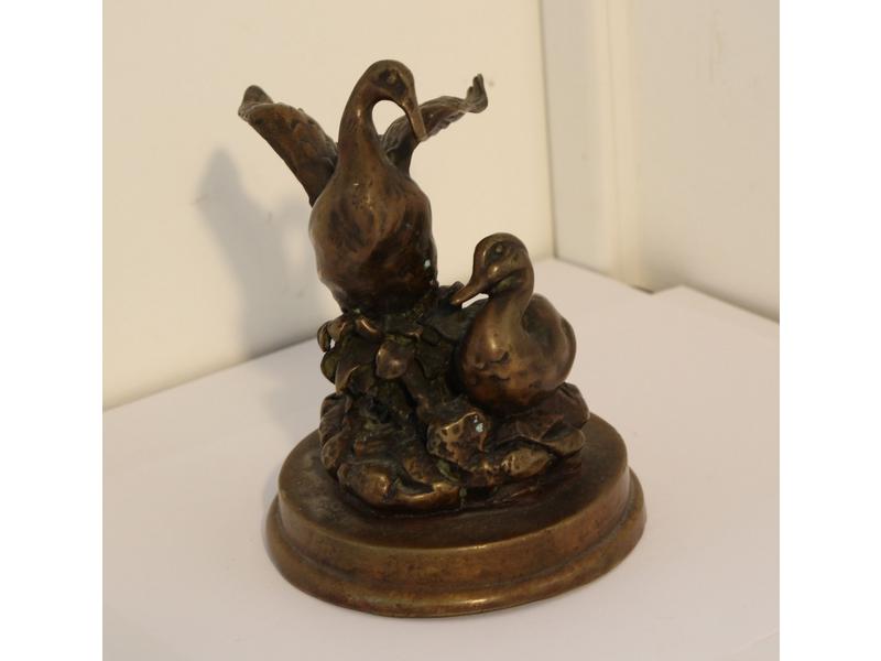 CANNE ET CANARD, épreuve en bronze sur base...