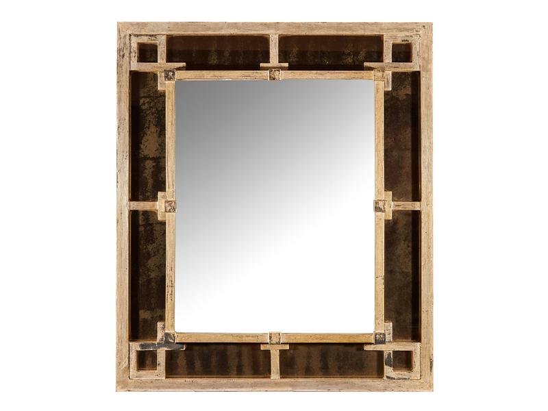 MIROIR rectangulaire en bois argenté à p...